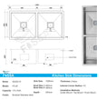 Fossa 42x20x10 Inch Double Bowl Handmade Kitchen Sink Matte Finish - Fossa Home 