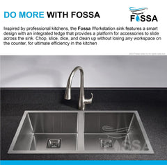 Fossa 45"x20"x10" Double Bowl SS-304 Grade Stainless Steel Handmade Kitchen Sink Matt Finish Silver Fossa Home