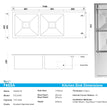 Fossa 45"x20"x10" Double Bowl With Drain Board Stainless Steel Handmade Kitchen Sink Matte Finish - Fossa Home 