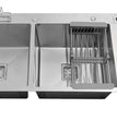 Fossa 45"x20"x10" Double Bowl With Dustbin Stainless Steel Handmade Kitchen Sink Matte Finish - Fossa Home 