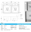 Fossa 45"x20"x10" Double Bowl With Tap Hole Stainless Steel Handmade Kitchen Sink Matte Finish - Fossa Home 