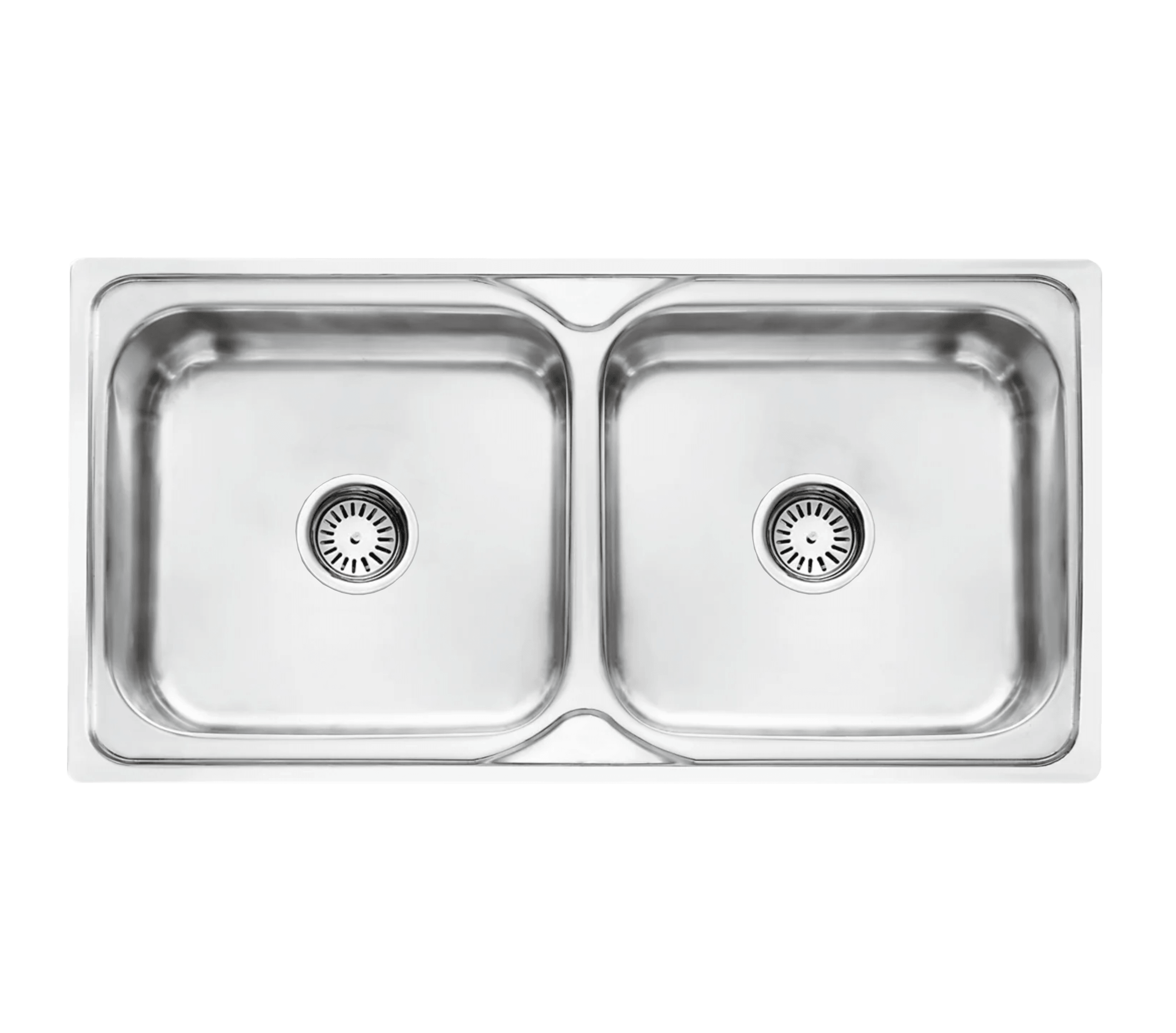 Fossa 45"x20"x8" Double Bowl Stainless Steel Kitchen Sink With SS Square Coupling Glossy Finish - Fossa Home 