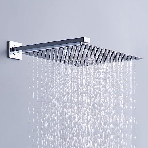 Fossa 4x4 Rain Overhead Shower Square 304 Stainless Steel Rain Showers Overhead Wall Mounted, Without Arm UOHS-001 - Fossa Home 