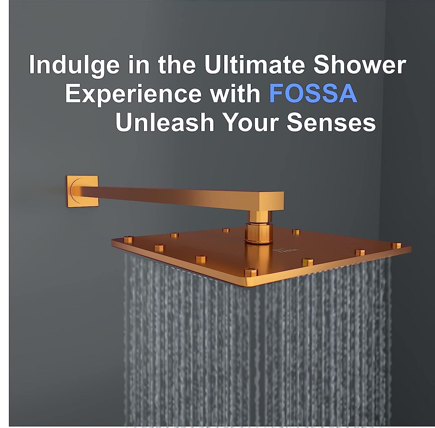 Fossa 6 Inch Rainfall Shower Head Fixed Shower Head 304 Stainless Steel Rain Showers Overhead Wall Mounted, (Copper) - Fossa Home 