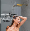 Fossa 6 Inch Rainfall Shower Head Fixed Shower Head 304 Stainless Steel Rain Showers Overhead Wall Mounted, (Gold) - Fossa Home 