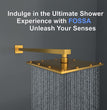 Fossa 6 Inch Rainfall Shower Head Fixed Shower Head 304 Stainless Steel Rain Showers Overhead Wall Mounted, (Gold) - Fossa Home 