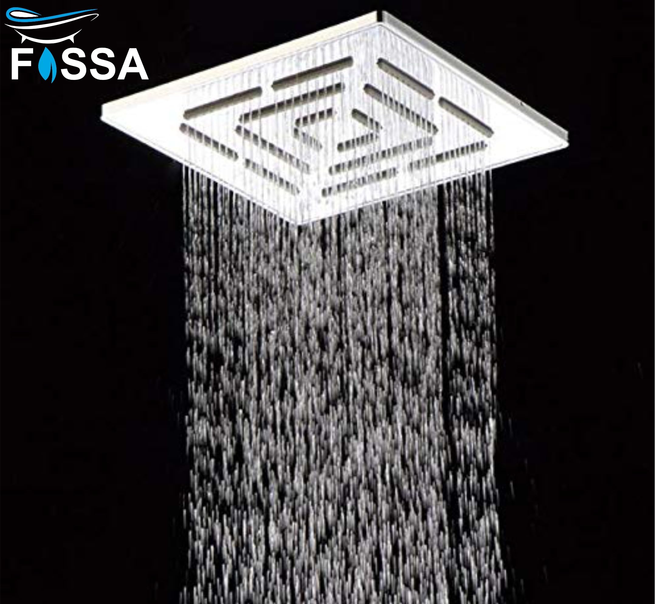 Fossa 6"x6" Inch Square Fixed Stainless Steel Shower Head for Bathroom Luxury Hotel Luxury Bathroom Shower Head Unique Design Fossa Home