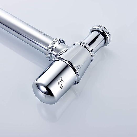 Fossa Brass Bottle Trap for Wash basins | Bottle Trap With Wall Flange and 12 Inches Pipe | Chrome Finish - Fossa Home 