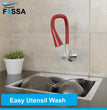 Fossa Brass Sink Cock with Dual Flow Kitchen Faucet with Flexible Swivel Spout (Red) - Fossa Home 