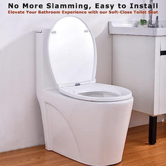 Fossa Dynamic White Toilet Seat with Soft Close Toilet Seat, Quick Release for Easy Cleaning, Top Fix Easy Installation, Standard O Shape Toilet Seats - Fossa Home 