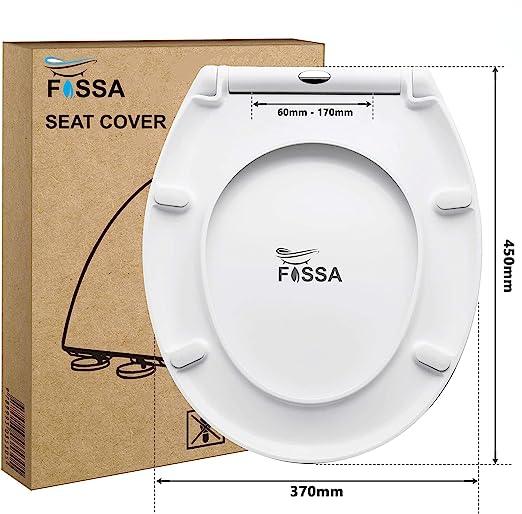 Fossa Dynamic White Toilet Seat with Soft Close Toilet Seat, Quick Release for Easy Cleaning, Top Fix Easy Installation, Standard O Shape Toilet Seats - Fossa Home 