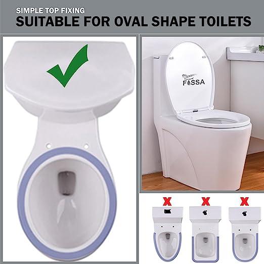 Fossa Dynamic White Toilet Seat with Soft Close Toilet Seat, Quick Release for Easy Cleaning, Top Fix Easy Installation, Standard O Shape Toilet Seats - Fossa Home 