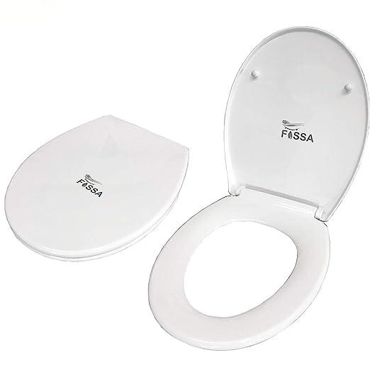 Fossa Dynamic White Toilet Seat with Soft Close Toilet Seat, Quick Release for Easy Cleaning, Top Fix Easy Installation, Standard O Shape Toilet Seats - Fossa Home 