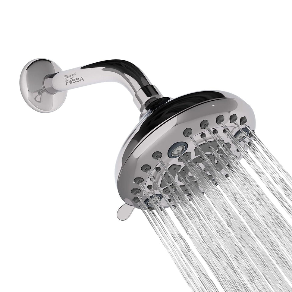 Fossa Fixed Shower Head | High Pressure Showerhead 6 Spray Settings 5 inch Adjustable Shower Head Saturating Massage bubbling saturating & Massage... - Fossa Home 