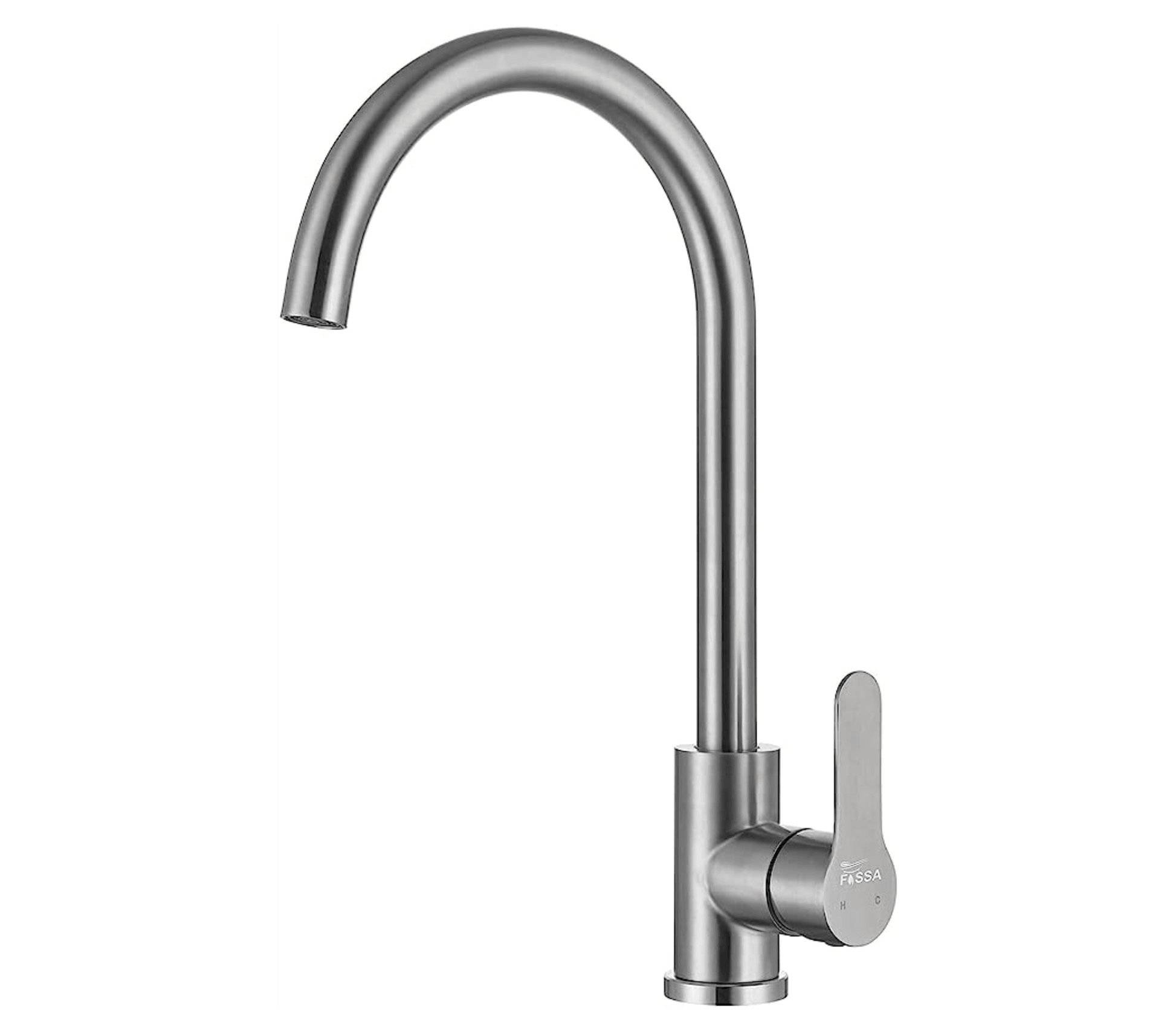 Fossa High Pressure Kitchen Faucet 360° Swivel, Stainless Steel Kitchen Faucet, Kitchen Mixer Tap with High Spout-257mm (Silver) - Fossa Home 