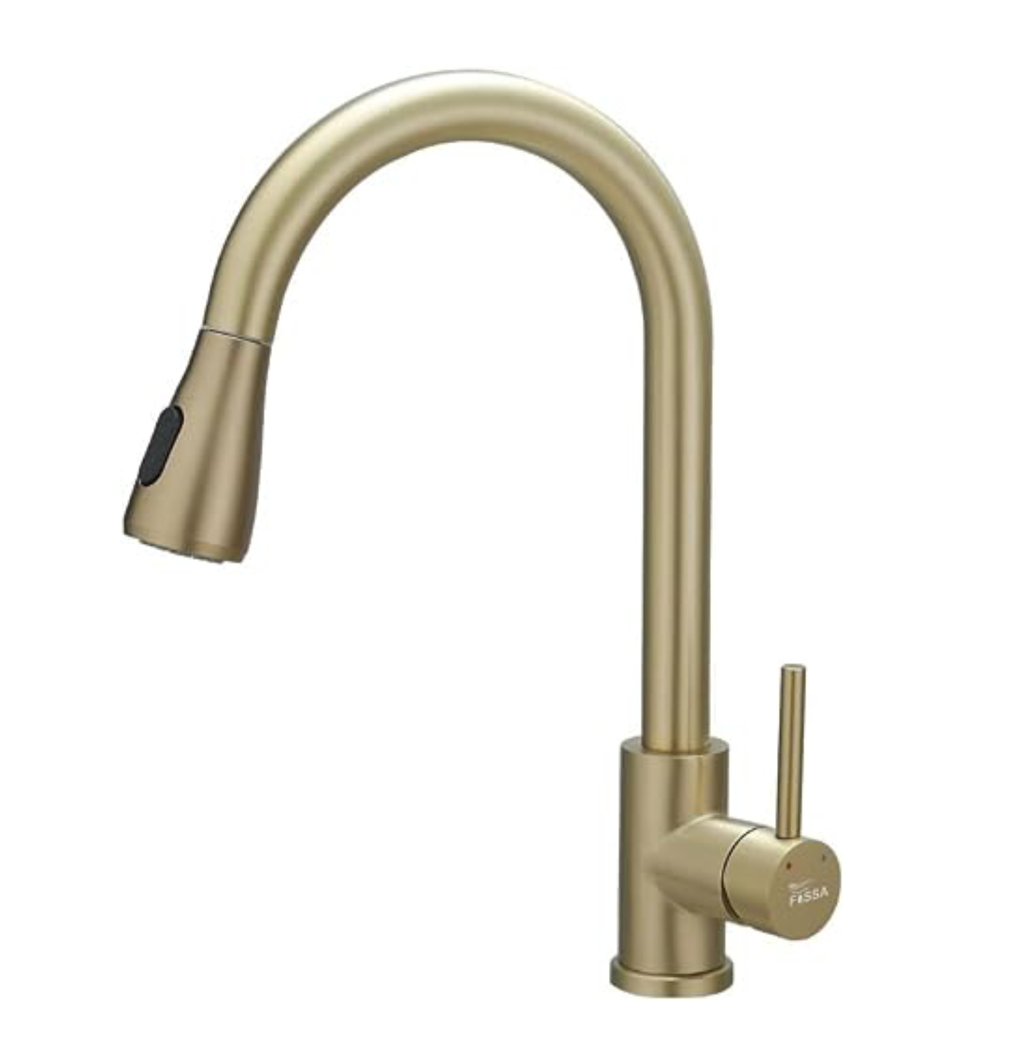 Fossa Kitchen Sink Mixer Tap with Pull Down Sprayer, Single Handle High Pull Out Kitchen Taps, Single Level Stainless Steel Gold ( Light Weight ) Fossa Home