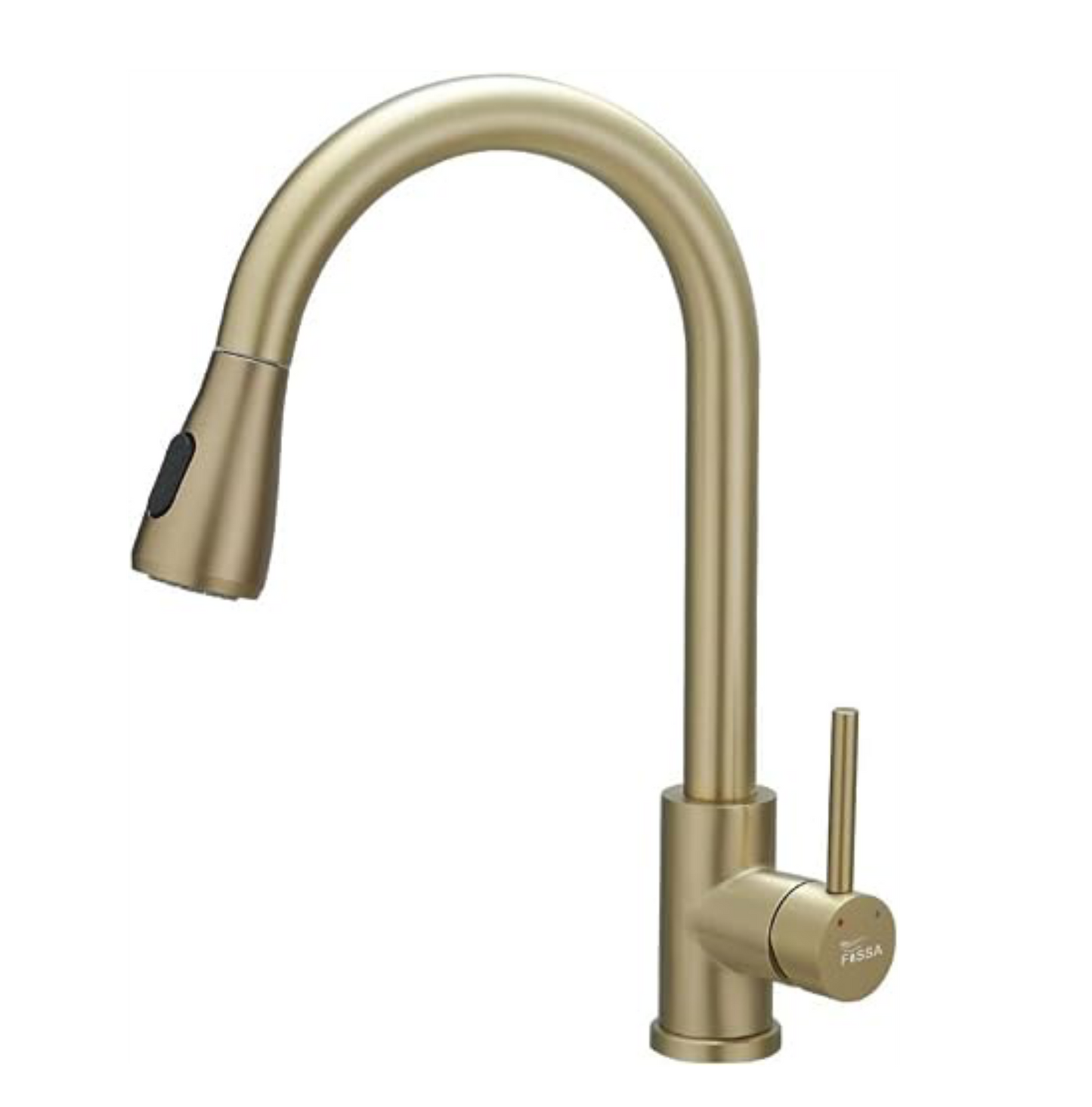 Fossa Kitchen Sink Mixer Tap with Pull Down Sprayer, Single Handle High Pull Out Kitchen Taps, Single Level Stainless Steel Gold ( Light Weight ) Fossa Home