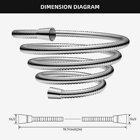 Fossa Large Bore Shower Hose 1Mtr Universal Anti-Kink and Leak-Proof Hose Pipe - Fossa Home 