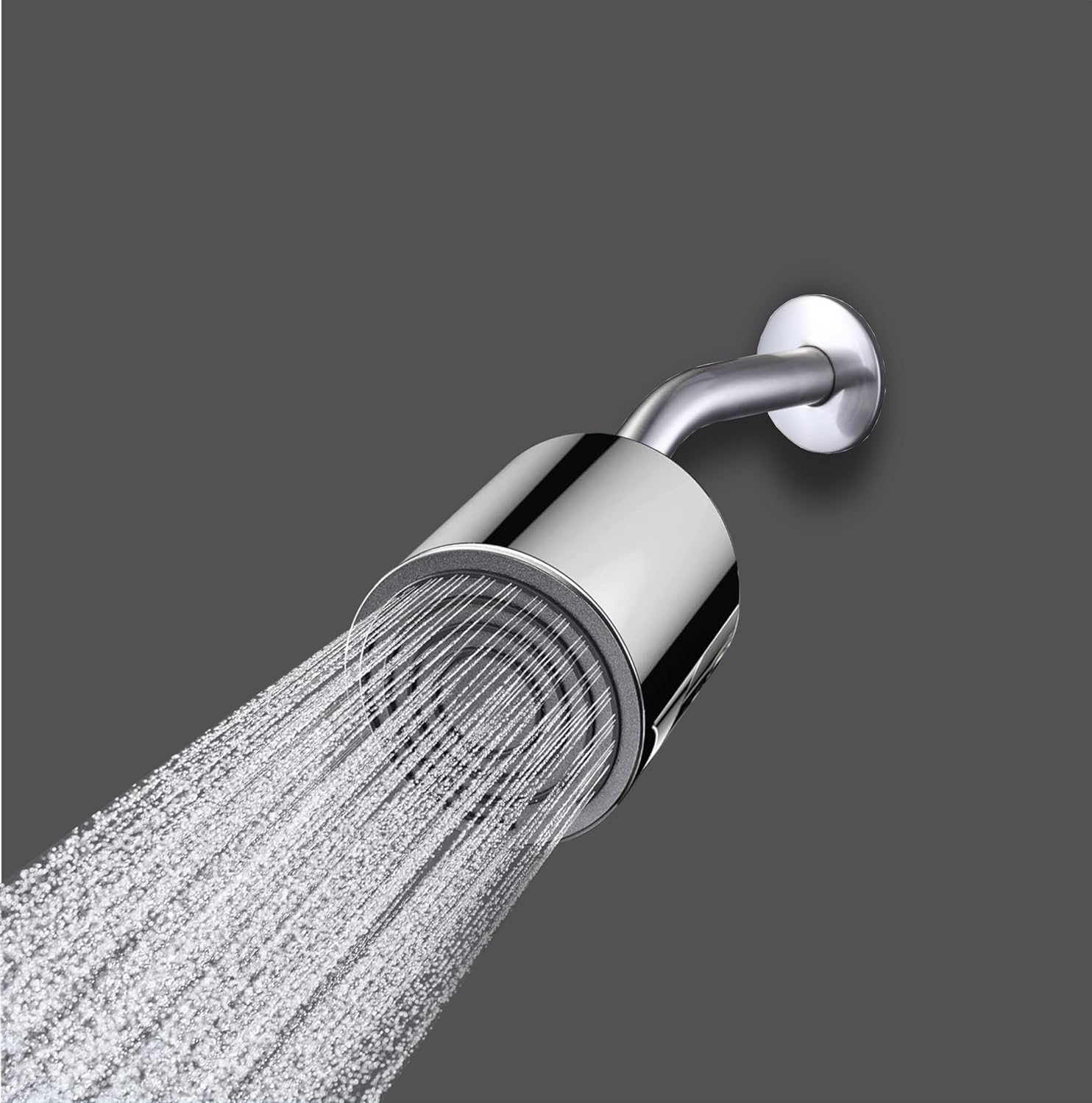 Fossa Mike Shower 4.5-inch With 6 Arm/Modern Showerhead 1-Spray PowderRain With Quick Clean in Chrome (Chrome Finish) Fossa Home