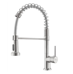 Fossa Pull Down Sprayer, Kitchen Mixer Tap 360° Swivel, Commercial Kitchen Faucet Single Handle Mixer Tap with 2 Spray Modes Brushed (Silver) Fossa Home