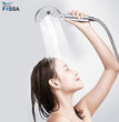 Fossa Shower Head Powerful Flow with 1.5m Chrome Shower Hose Pressure Boosting Shower Head Spray with 5 Modes Water Saving Bathing for Adults Children Pets Home and Gym Use - Fossa Home 