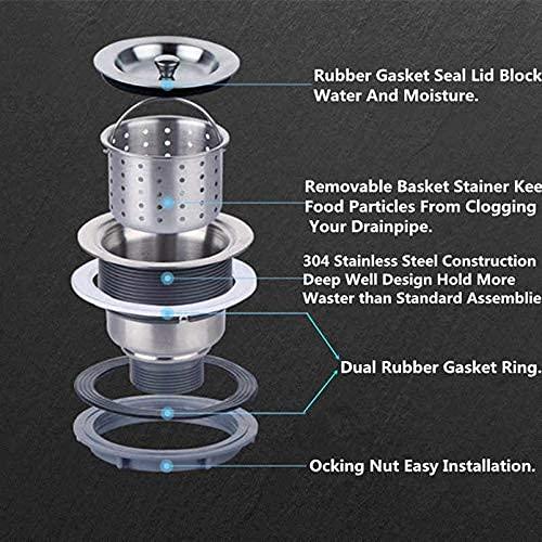 Fossa Stainless Steel Kitchen Sink Drain Waste Coupling 304'' with Under Basket, 4 X 4 - Fossa Home 