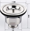 Fossa Stainless Steel Kitchen Sink Drain Waste Coupling 304'' with Under Basket, 4 X 4 - Fossa Home 