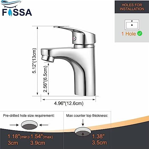 Fossa Taps for Bathroom Sink Chrome Basin Mixer Tap Brass Modern Single Handle Bathroom Faucet FSLF-001 - Fossa Home 