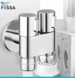 Fossa Three-Way Filling Angle Wall Mount Two Out Water Cleaning Sprayer Angle Cock with Flange Brass Chrome Finish for Bathroom Wash Basin Toilet - Fossa Home 