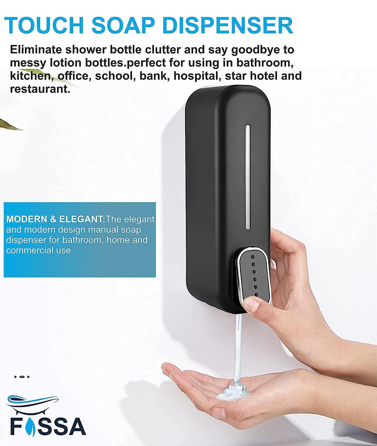 Fossa Wall-Mount Soap Dispensers 350 ML Manual Soap Bathroom for Hair Shampoo Shower or Hand Cleanser SD-002 - Fossa Home 