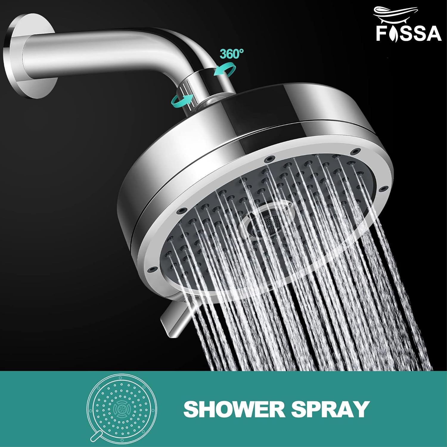 Fossa 360 degrre rotaion overhead shower 