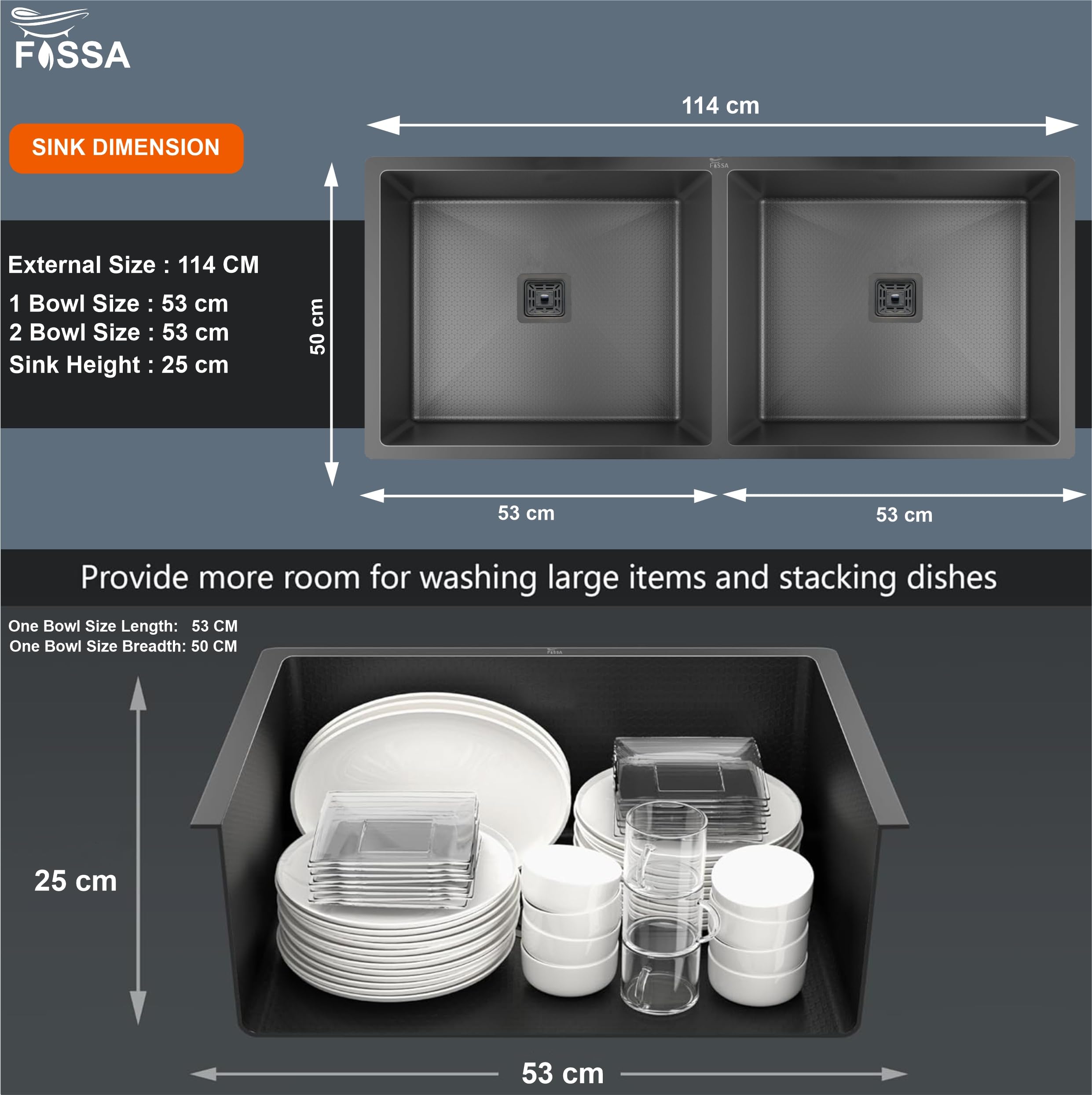 Fossa Double bowl honeycomb kitche sink  