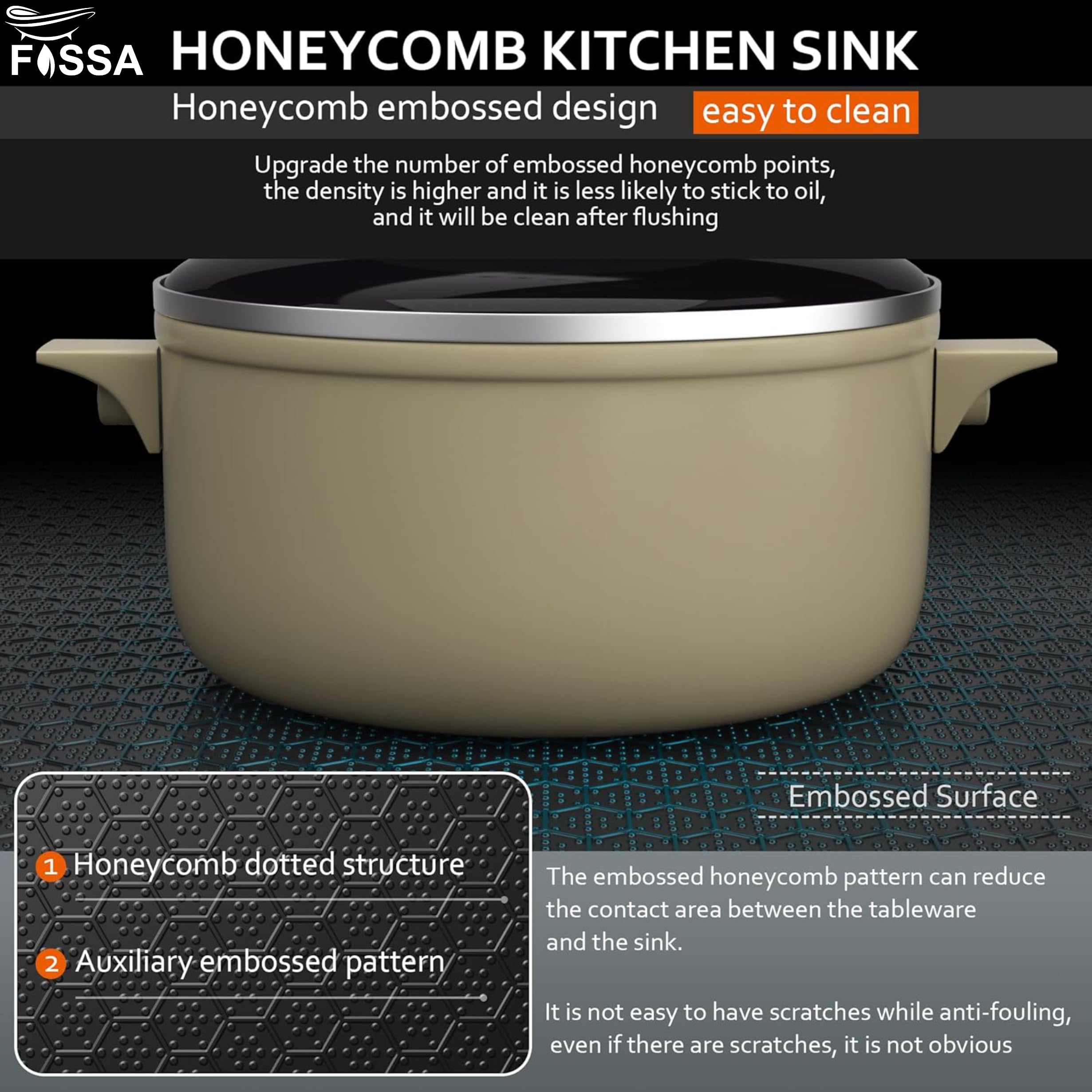 Single bowl honeycomb long lasting kitchen sink  