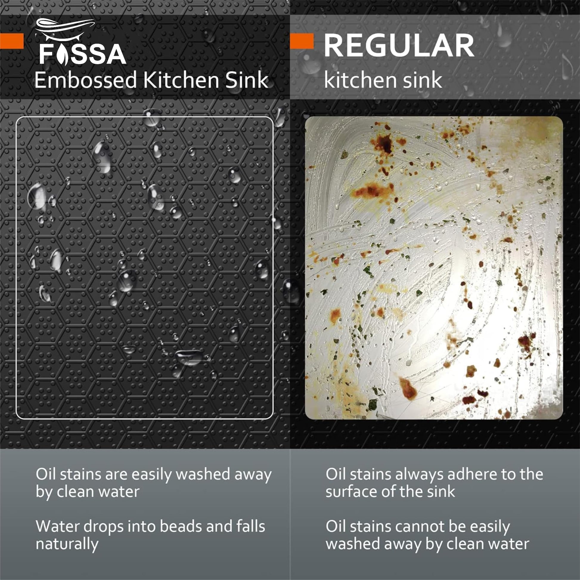 Fossa honeycomb scratch free kitchen sink 