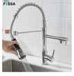 Kitchen Tap Kitchen Faucet Brushed Nickel Pull Down Kitchen Tap Single Handle 360 Degree Rotating Cold Hot Water Mixer Sink Taps Chrome - Fossa Home 