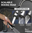 Scalable mixing head waterfall pull out faucet 