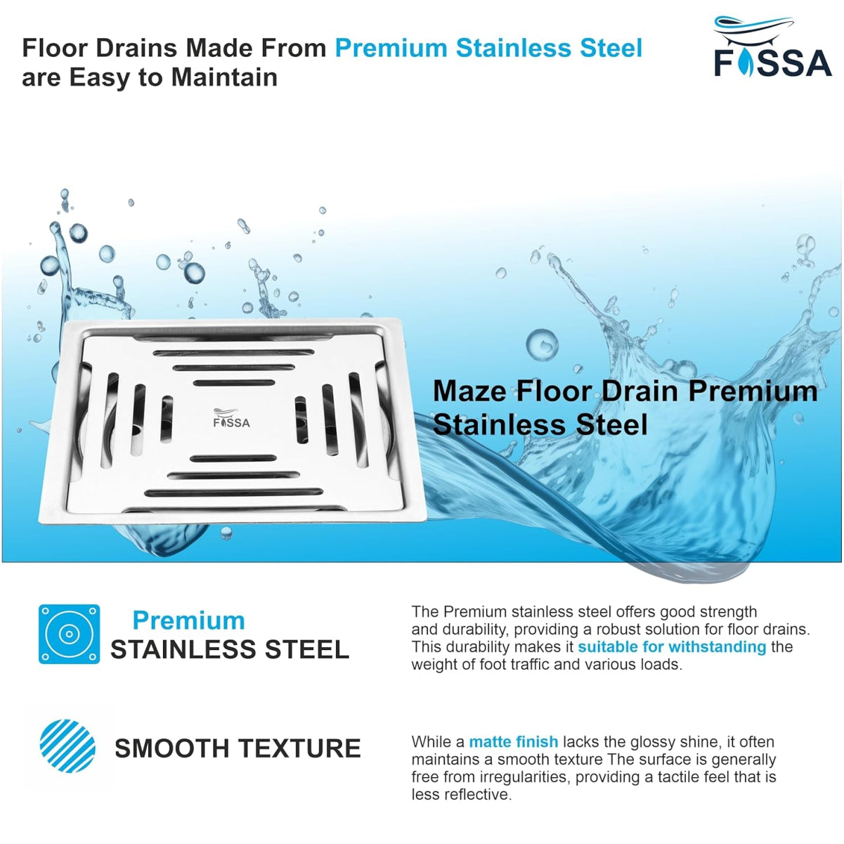 Stainless Steel Floor Drain Heavy 