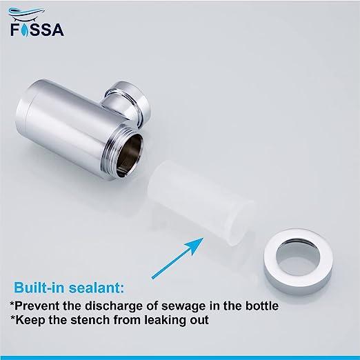Fossa Steel Bottle Trap for Wash basins | Bottle Trap With Wall Flange and 12 Inches Pipe | Chrome Finish SBT-101 - Fossa Home 