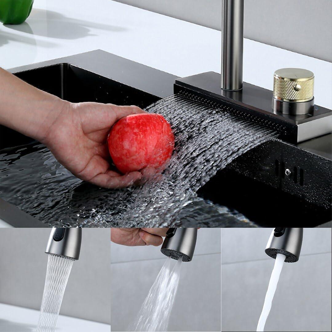 Fossa Rainfall Kitchen Sink Faucet Pull Out Four Water Outlet Modes Cold and Hot Can Rotate TAP - Fossa Home 