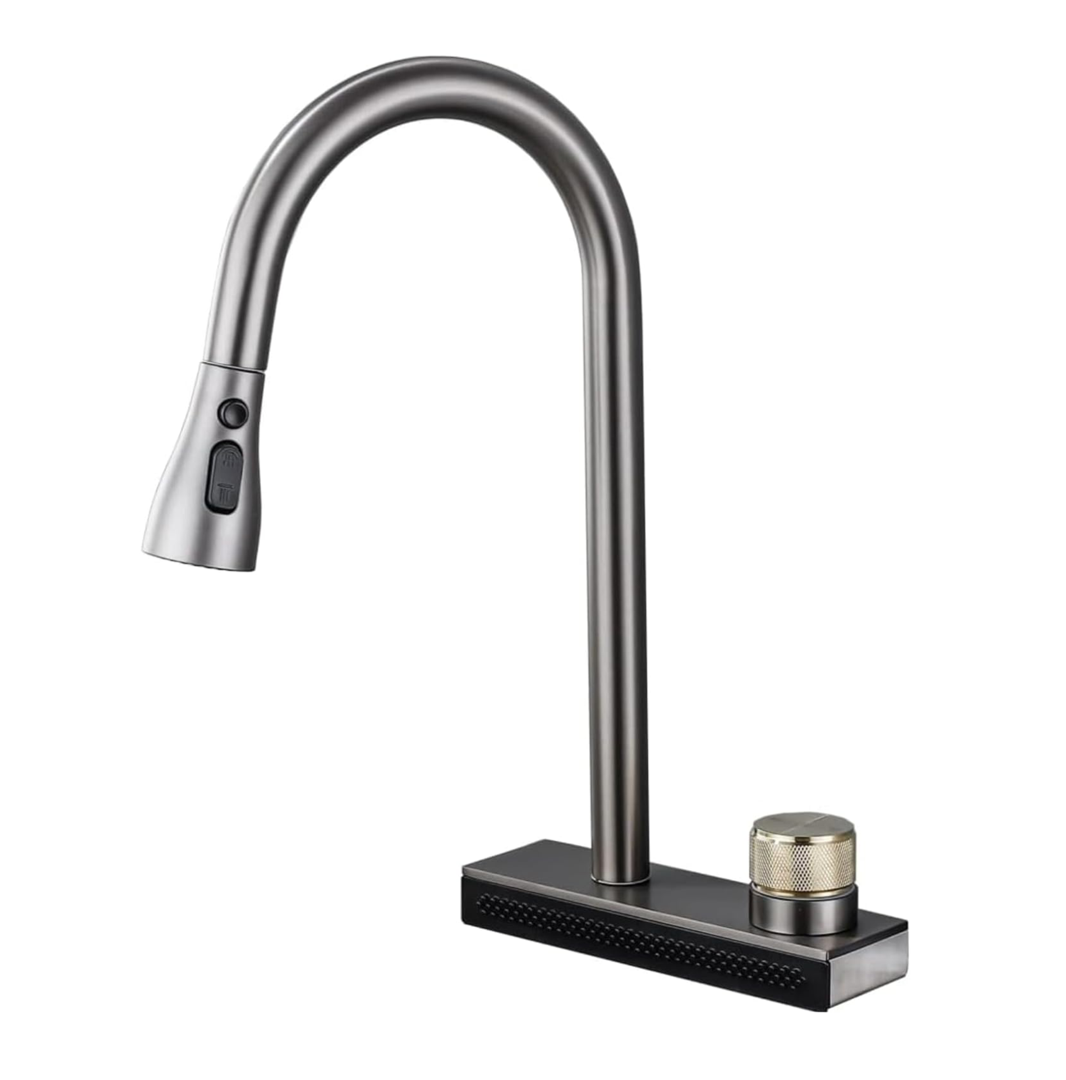 Wainfall Kitchen Sink Faucet Pull Out Four Water Outlet Modes Cold and Hot Can Rotate TAP ( Grey Silver ) Fossa Home