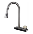 Wainfall Kitchen Sink Faucet Pull Out Four Water Outlet Modes Cold and Hot Can Rotate TAP ( Grey Silver ) Fossa Home