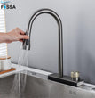 Wainfall Kitchen Sink Faucet Pull Out Four Water Outlet Modes Cold and Hot Can Rotate TAP ( Grey Silver ) Fossa Home