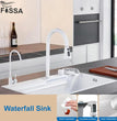 Waterfall kitchen sink white 