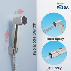 Fossa Dream Health Faucet Bidet Sprayer for Toilet, Handheld Sprayer Cloth Diaper Sprayer Set - ABS (Chrome Finish) | (With Hose Pipe & Hook)