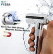 Fossa Magneto Health Faucet/Bidet Sprayer for Toilet and Bathroom with 1 Mtr Hose Pipe and Magnet Holder (Silver) HF-1922