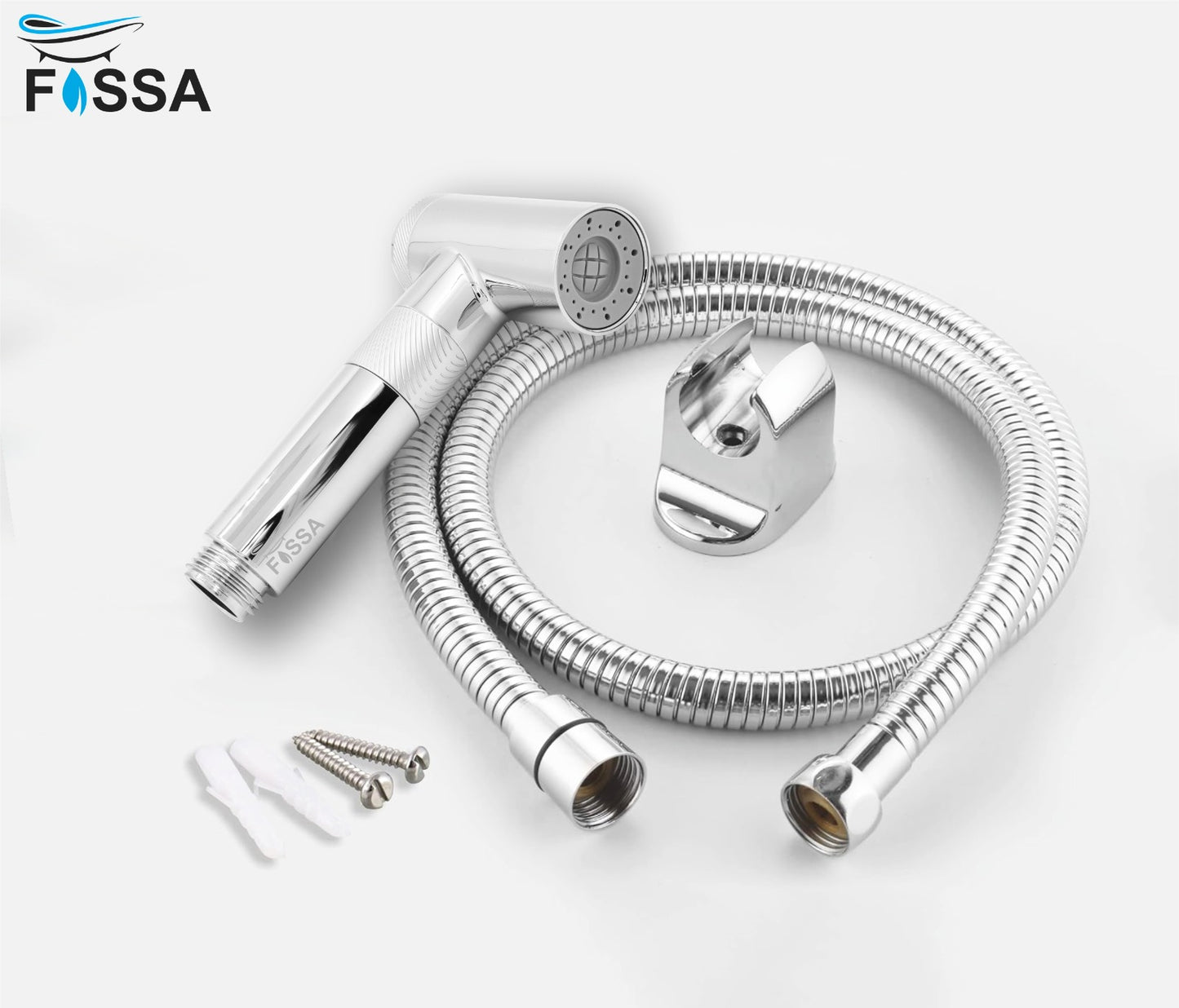 Fossa Magneto Health Faucet/Bidet Sprayer for Toilet and Bathroom with 1 Mtr Hose Pipe and Magnet Holder (Silver) HF-1922