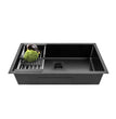 Fossa 30"x18"x10" Inch Single Bowl Premium Stainless Steel Handmade Kitchen Sink (Matte Finish) Black