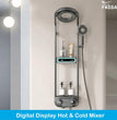 Fossa Shower Panel - Vortex with Hydropowered LED Light + Digital Display & 3 Water Functions (Gun Metal Grey)