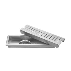 Fossa 12"x4" Shower Linear Brushed Drain Side Hole Rectangular Floor Drain with Accessories Linear Hole Pattern Cover Grate Removable304 Stainless Steel SCD - 1701A1 (12 inch) - Fossa Home