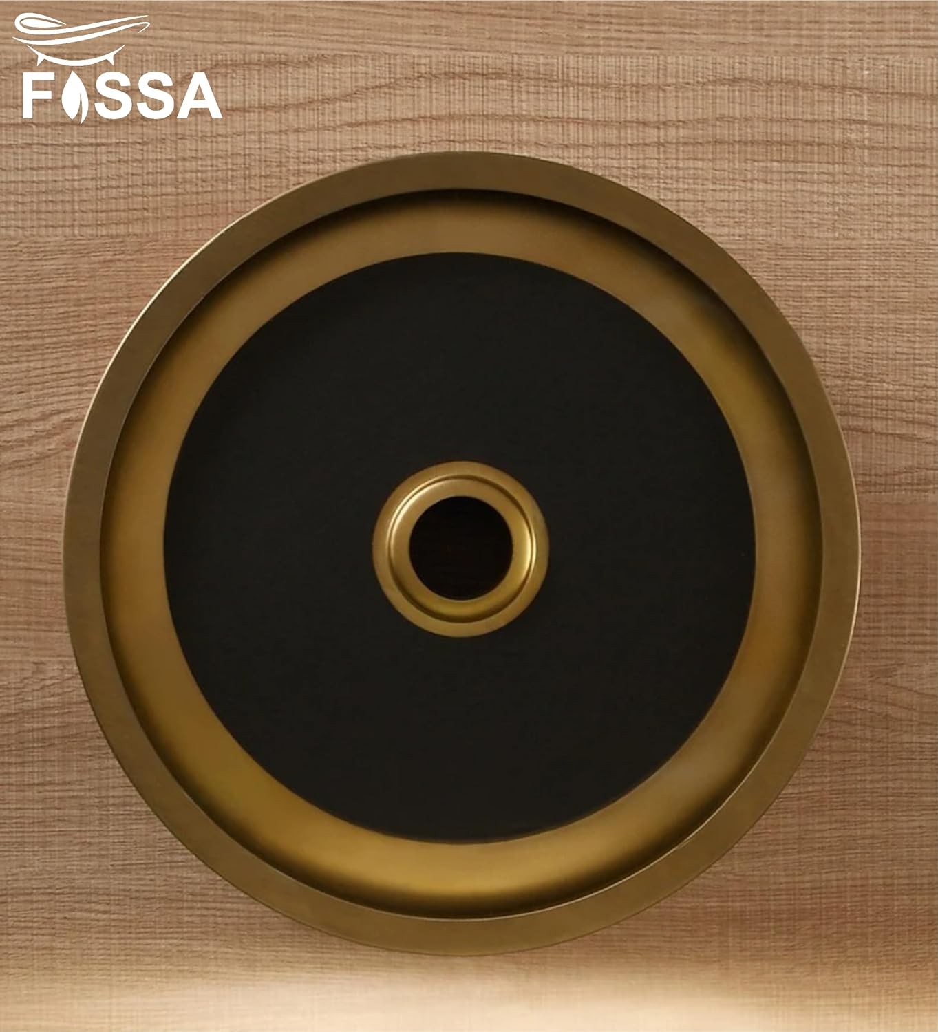 Fossa 16x16x5 Inch Table Top Wash Basin For Bathroom Round Counter Top Wash Basin For Living Room Washbasin Countertop Tabletop stainless steel Bathroom Kitchen Sink Matte Finish Gold (Round) - Fossa Home